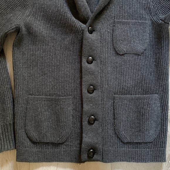 Men's J Crew 100% Lambswool Cardigan gray size S three pockets  cabin preppy - Picture 4 of 11